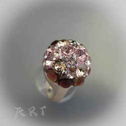 Сребърен дамски пръстен с камъни Swarovski R-265